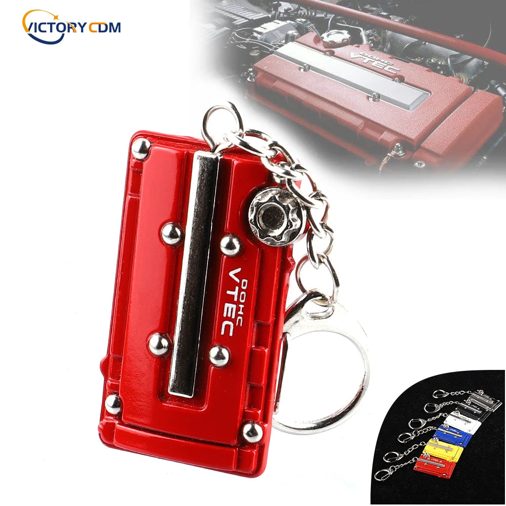 Metal Key Chain Car JDM Vtec DOHC B16 Series Engine