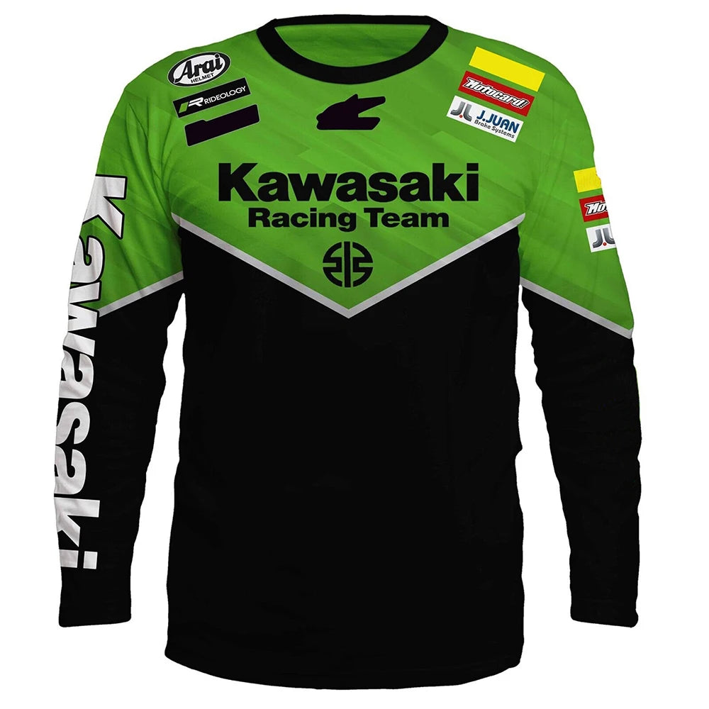 Kawasaki Motorcycle Racing Team Men T-shirt Long Sleeve Spring Autumn