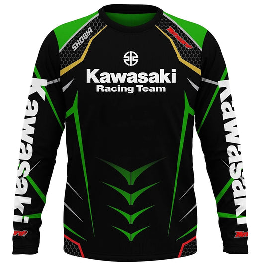 Kawasaki Motorcycle Racing Team Men T-shirt Long Sleeve Spring Autumn