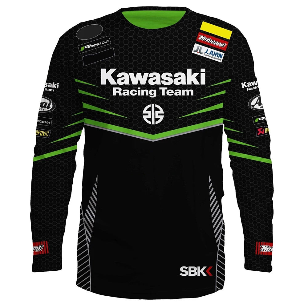 Kawasaki Motorcycle Racing Team Men T-shirt Long Sleeve Spring Autumn