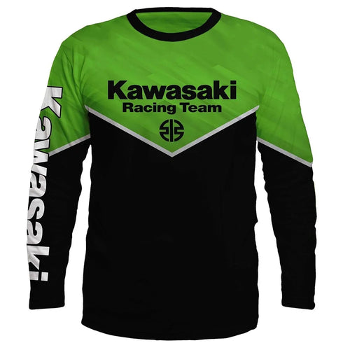 Kawasaki Motorcycle Racing Team Men T-shirt Long Sleeve Spring Autumn