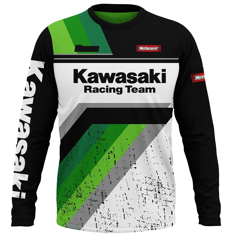 Kawasaki Motorcycle Racing Team Men T-shirt Long Sleeve Spring Autumn