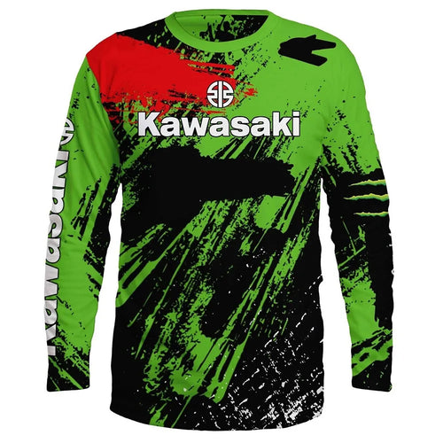 Kawasaki Motorcycle Racing Team Men T-shirt Long Sleeve Spring Autumn